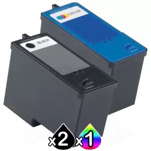 3 Pack Dell 922 924 942 962 964 944 (M4640 + M4646) Compatible Ink Combo [2BK,1C]