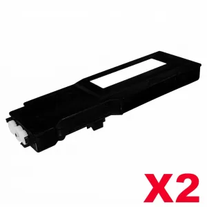 2 x Dell C2660dn / C2665dnf Compatible Black Toner Cartridge - 6,000 pages