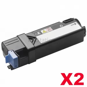 2 x Dell 2130cn 2135cn Black Compatible laser toner Cartridge - 2,500 pages