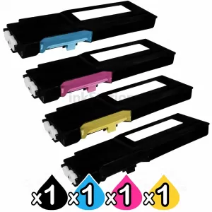 4 pack Dell C2660dn / C2665dnf Compatible Toner Combo [1BK,1C,1M,1Y]