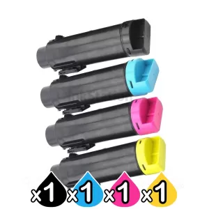 4-Pack Compatible Dell H625, H625cdw, H825, H825cdw, S2825, S2825cdn Toner Combo [BK+C+M+Y]
