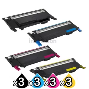 3 sets of 4 Pack Dell 1230C, 1235CN B,C,M,Y Compatible Toner Cartridges [3BK,3C,3M,3Y]
