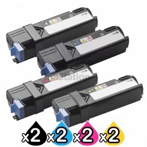 2 sets of 4 Pack Dell 2150CN,2150CDN,2155CN,2155CDN Compatible Toner Combo [2BK,2C,2M,2Y]