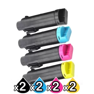 2 sets of 4-Pack Compatible Dell H625, H625cdw, H825, H825cdw, S2825, S2825cdn Toner Combo [2BK+2C+2M+2Y]