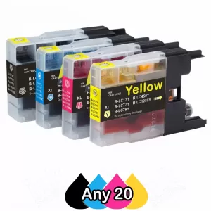 Any 20 Compatible Brother LC73/LC77XL High Yield Ink Cartridge