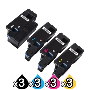 3 sets of 4-Pack Compatible Dell 1250c,1350cnw,1355cn,1355cnw, C1760nw, C1765nf, C1765nfw Toner Cartridge Set [3BK,3C,3M,3Y]