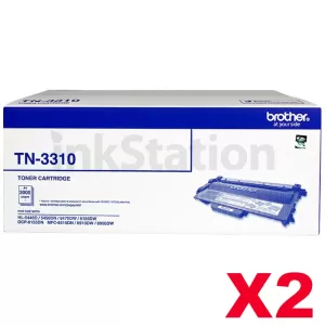 2 x Genuine Brother TN-3310 Toner Cartridge - 3,000 pages