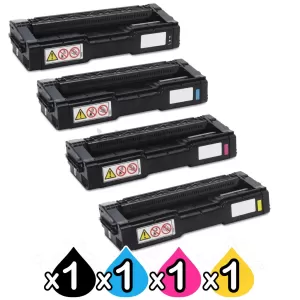 4 Pack Ricoh SP242 (406483-406486) Compatible Toner Combo [BK+C+M+Y]