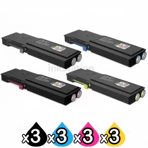 3 sets of 4 Pack Fuji Xerox DocuPrint CP405D, CM405DF Compatible Toner Cartridges [CT202033-CT202036]