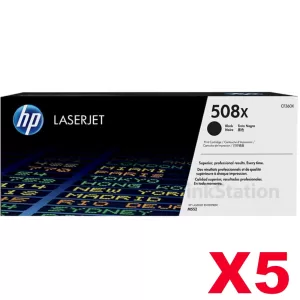 5 x HP 508X (CF360X) Genuine Black Toner Cartridge - 12,500 pages