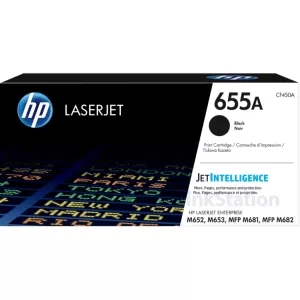 HP 655A (CF450A) Genuine Black Toner Cartridge - 12,500 pages
