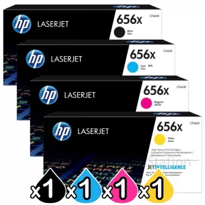 4 Pack HP 656X (CF460X-CF463X) Genuine Toner Cartridges [1BK,1C,1M,1Y]