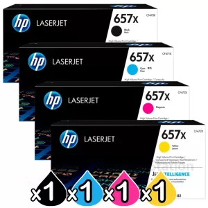 4 Pack HP 657X (CF470X-CF473X) Genuine Toner Cartridges [1BK,1C,1M,1Y]