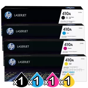 4 Pack HP 410A (CF410A-CF413A) Genuine Toner Cartridges [1BK,1C,1M,1Y]