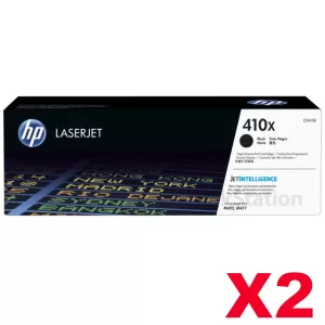 2 x HP 410X (CF410X) Genuine Black Toner Cartridge - 6,500 pages
