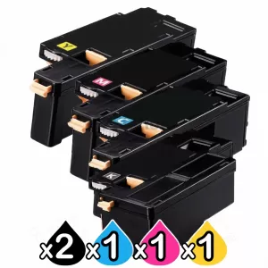 5 Pack Compatible Fuji Xerox Docuprint CM115 CP115 CP116 CM225 CP225 High Yield Toner Cartridges (CT202264-CT202267) - [2BK,1C,1M,1Y]