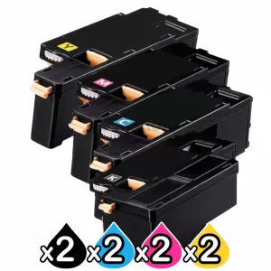 8 Pack Compatible Fuji Xerox Docuprint CM115 CP115 CP116 CM225 CP225 High Yield Toner Cartridges (CT202264-CT202267) - [2BK,2C,2M,2Y]