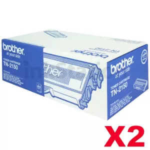 2 x Genuine Brother TN-2150 Toner - 2,600 pages
