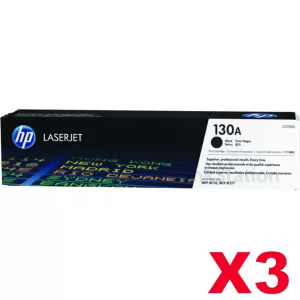 3 x HP CF350A (130A) Genuine Black Toner Cartridge - 1,300 Pages