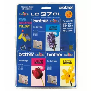 Genuine Brother LC-37CL3PK Colour Pack [C+M+Y] - 300 Pages each