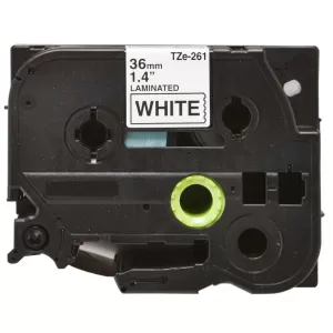 Compatible Brother TZe-261 36mm Black Text on White Laminated Tape - 8 meters