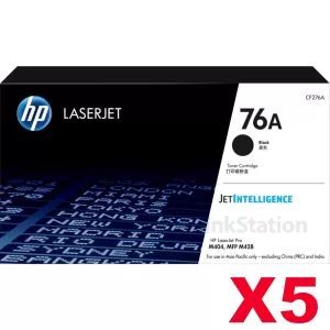 5 x HP 76A CF276A Genuine Black Toner Cartridge - 3,000 Pages