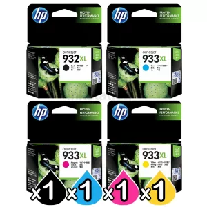 4 Pack HP 932XL + 933XL Genuine High Yield Inkjet Cartridges CN053AA - CN056AA [1BK,1C,1M,1Y]