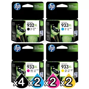 10 Pack Pack HP 932XL + 933XL Genuine High Yield Inkjet Cartridges CN053AA - CN056AA [4BK,2C,2M,2Y]