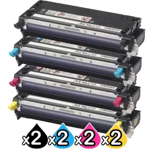2 sets of 4 Pack Fuji Xerox DocuPrint C2100 / C3210DX Compatible Toner Cartridges (CT350485-CT350488)