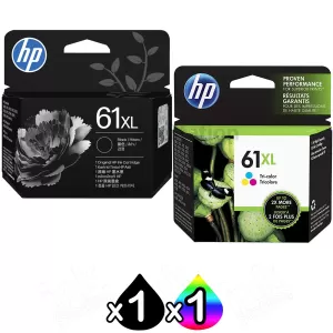2 Pack HP 61XL Genuine High Yield Inkjet Cartridges C0PA4AA + CH564WA [1BK,1CL]