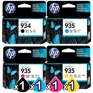 4 Pack HP 934 + 935 Genuine Inkjet Cartridges C2P19AA - C2P22AA [1BK,1C,1M,1Y]