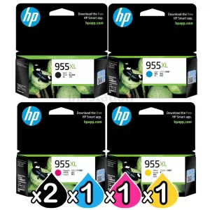 5 Pack HP 955XL Genuine High Yield Inkjet Combo L0S63AA - L0S72AA [2BK,1C,1M,1Y]