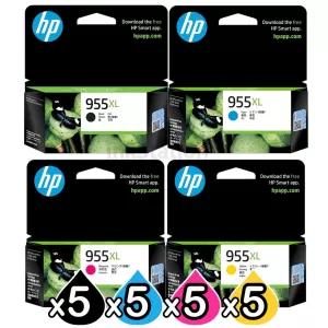 5 sets of 4 Pack HP 955XL Genuine High Yield Inkjet Combo L0S63AA - L0S72AA [5BK,5C,5M,5Y]