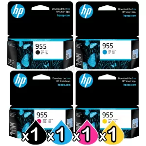 4 Pack HP 955 Genuine Standard Inkjet Combo L0S51AA - L0S60AA [1BK,1C,1M,1Y]