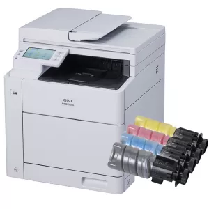 OKI MC554dnw A4 Wireless Colour Multifuction Laser Printer + 1 set Standard Toner Bundle