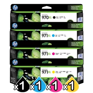 4 Pack HP 970XL + 971XL Genuine High Yield Inkjet Cartridges CN625AA-CN628AA [1BK,1C,1M,1Y]