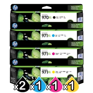 5 Pack HP 970XL + 971XL Genuine High Yield Inkjet Cartridges CN625AA-CN628AA  [2BK,1C,1M,1Y]