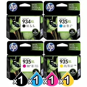 4 Pack HP 934XL + 935XL Genuine High Yield Inkjet Cartridges C2P23AA - C2P26AA [1BK,1C,1M,1Y]