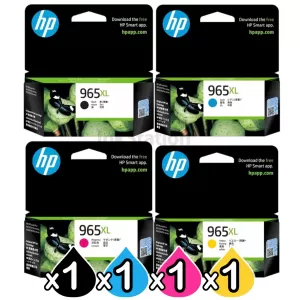 4 Pack HP 965XL Genuine High Yield Inkjet Cartridge Combo 3JA81AA - 3JA84AA [1BK,1C,1M,1Y]