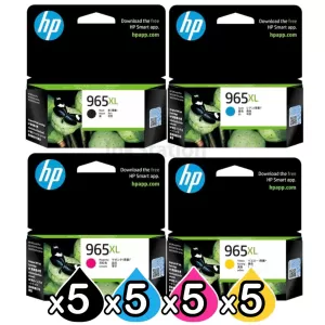 20 Pack HP 965XL Genuine High Yield Inkjet Cartridge Combo 3JA81AA - 3JA84AA [5BK,5C,5M,5Y]