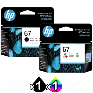 2 Pack HP 67 Genuine Inkjet Cartridges 3YM56AA + 3YM55AA [1BK,1CL]