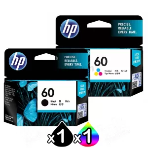 2 Pack HP 60 Genuine Inkjet Cartridges CC640WA + CC643WA [1BK,1CL]