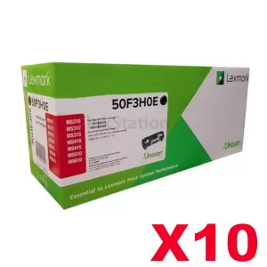 10 x Lexmark 503H (50F3H0E) Genuine MS310 / MS312 / MS410 / MS415/ MS510 / MS610 High Yield Toner Cartridge - 5,000 pages