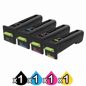 4 Pack Lexmark Genuine CX860 Ultra High Yield Return Program Toner Cartridge - BK/C/M/Y 55,000 pages [1BK,1C,1M,1Y]