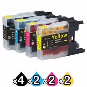 10 Pack Compatible Brother LC73/LC77XL High Yield Ink Cartridge [4BK,2C,2M,2Y]