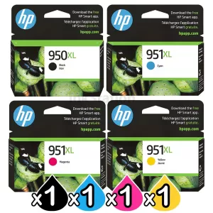 4 Pack HP 950XL + 951XL Genuine Inkjet Cartridges CN045AA - CN048AA [1BK,1C,1M,1Y]