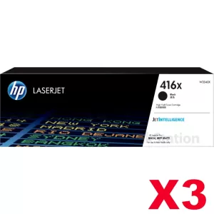 3 x HP 416X W2040X Genuine Black High Yield Toner Cartridge - 7,500 pages