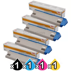 4 Pack OKI Genuine OKI C911 / C931 / C941 Toner Cartridges (45536429-45536432)