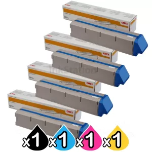 4 Pack Genuine OKI C911 / C931 / C941 High Yield Toner Combo (45536517-45536520)