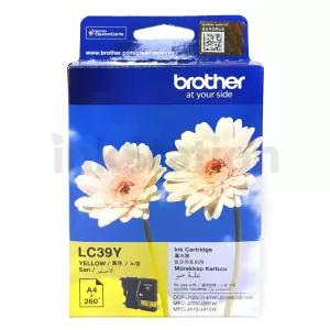 Genuine Brother LC-39Y Yellow Inkjet Cartridge - 260 pages